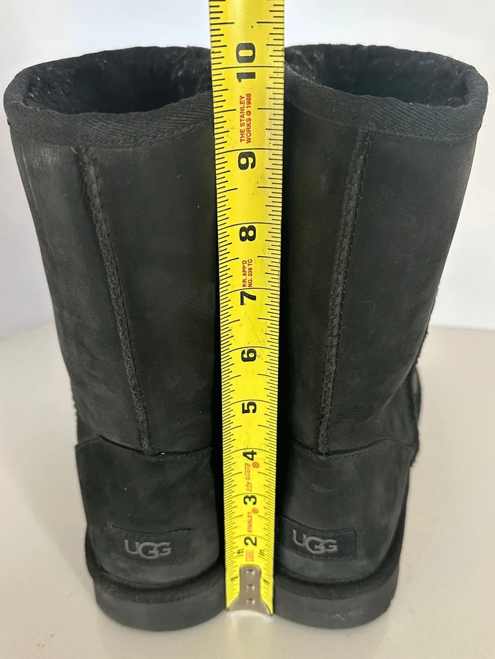 UGG Short Classic II Waxed Leather Black Boots 1125794 Size 10